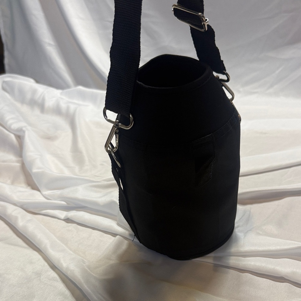 Black Portable Bottle Carrier with Adjustable Strap - Picture 6 of 6